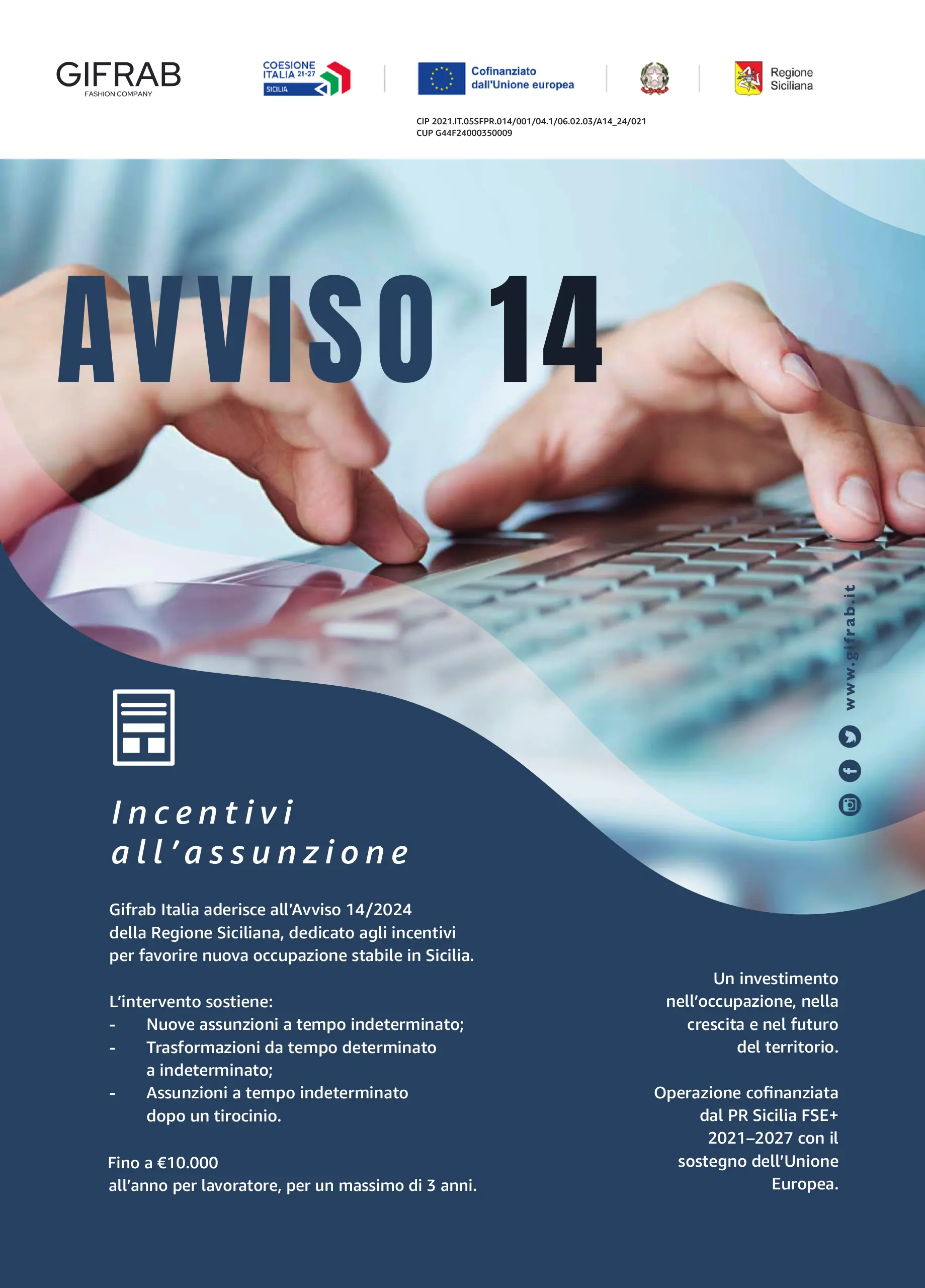 Locandina Avviso 14 - Incentivi all'assunzione