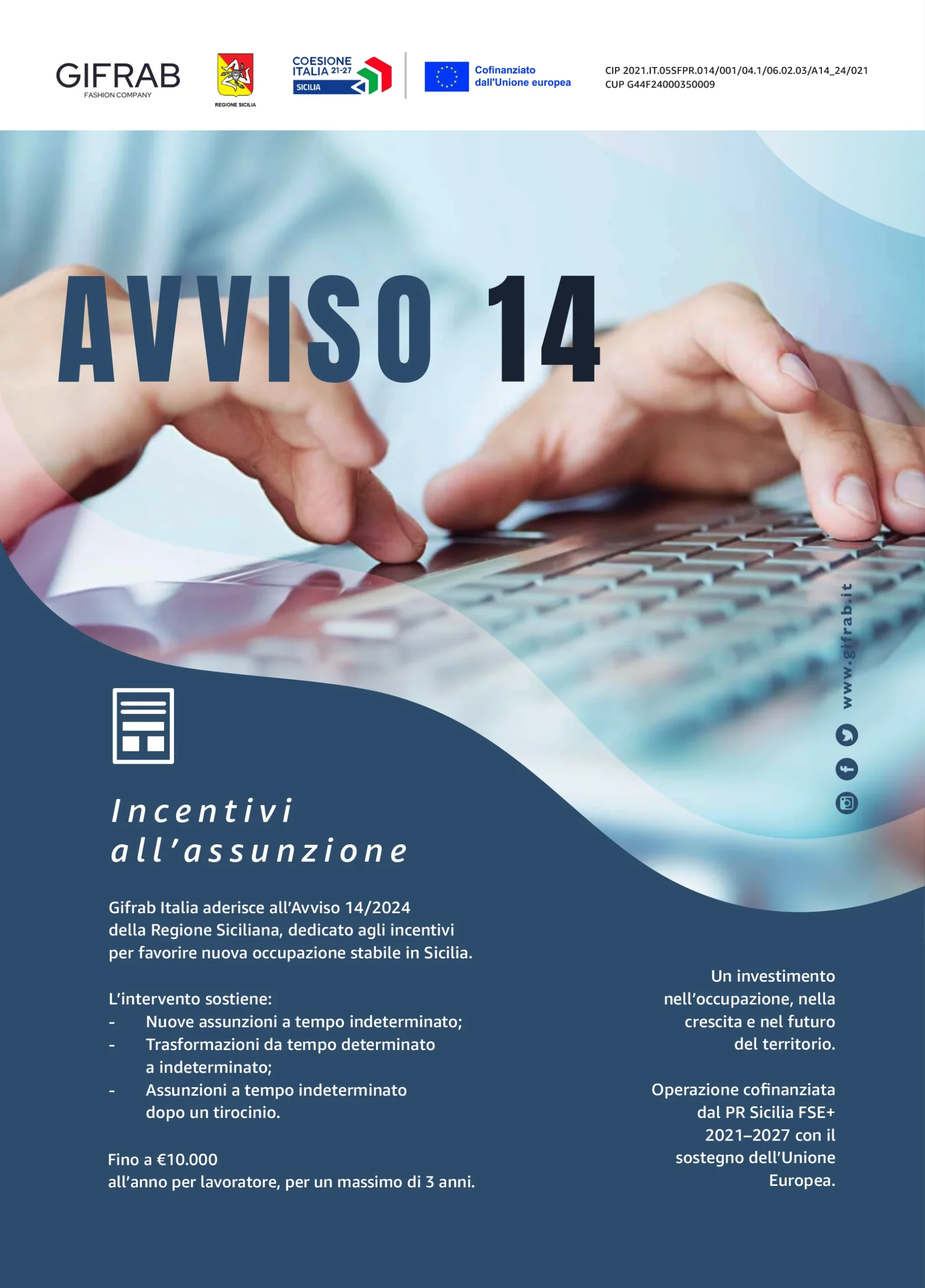 Locandina Avviso 14 - Incentivi all'assunzione